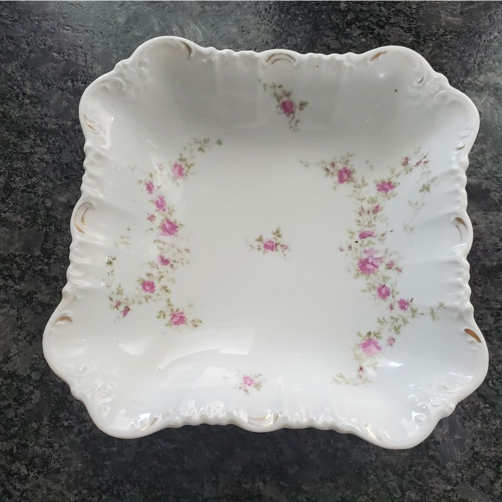 VINTAGE Carlsbad Austria China Square Bowl